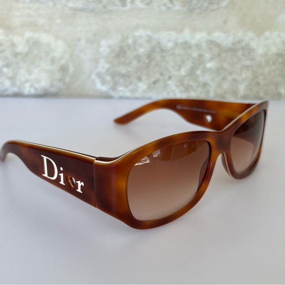 Dior Lovingly sunglasses tortoise white cutout hearts vintage y2k 90s oversized - Picture 1 of 11